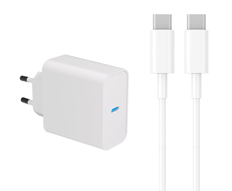 Laptopladegerät (65W) & Kabel (100W, USB-C, 2m)