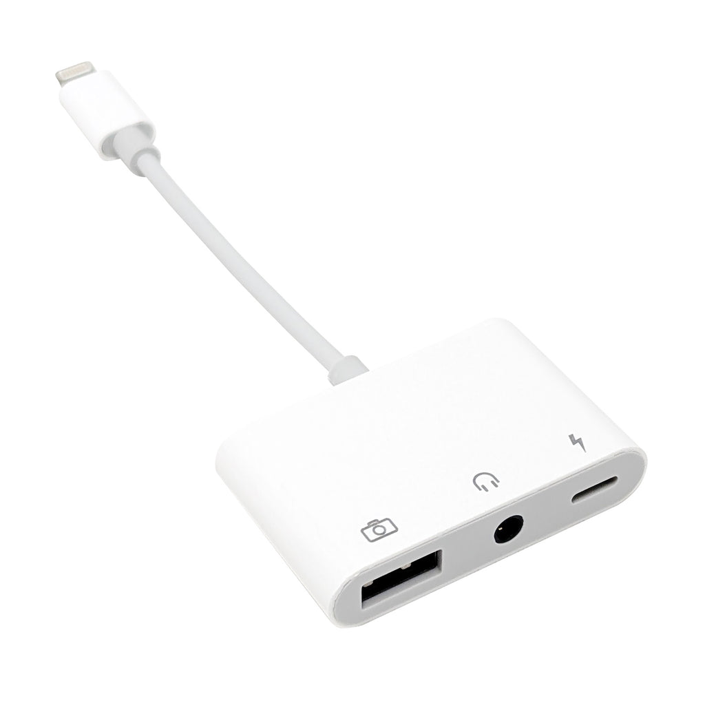 3-in-1 Lightning Port Adapter (USB-A, USB-C, AUX)