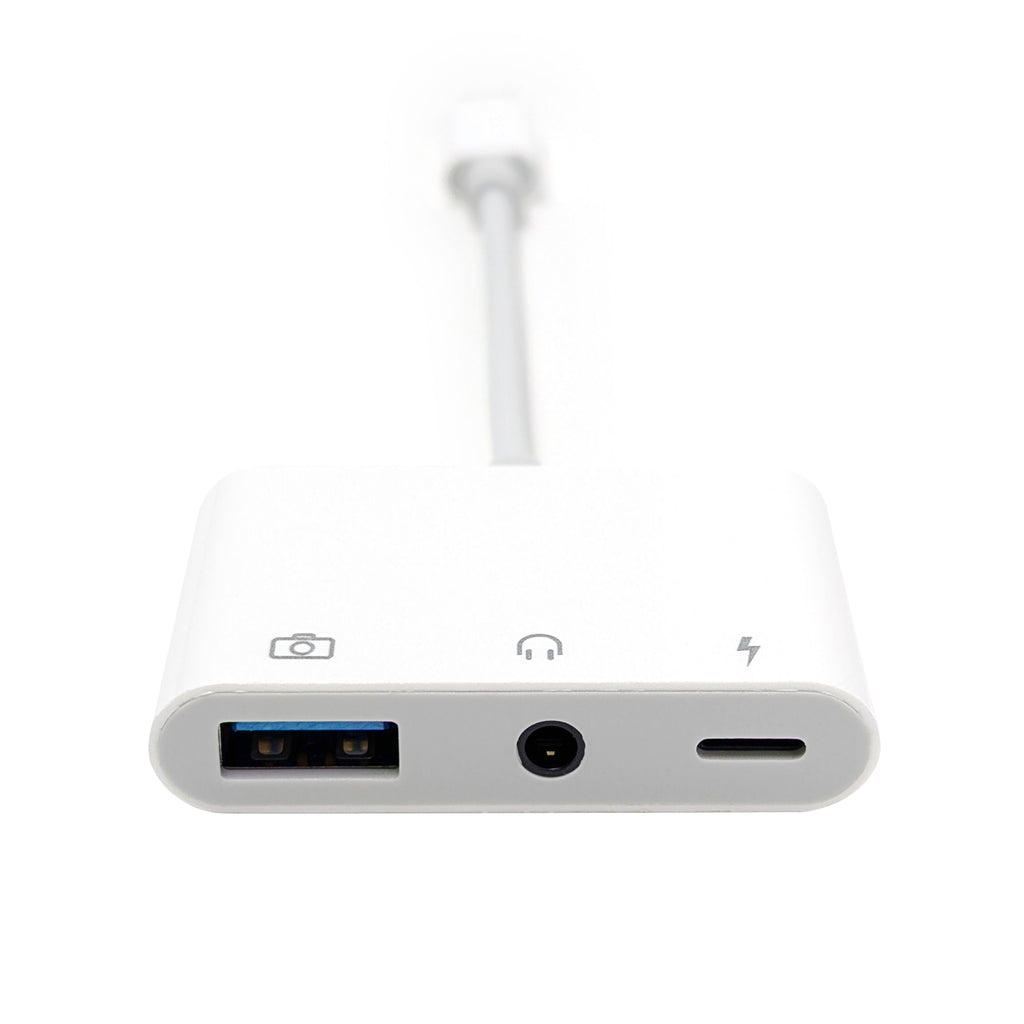 3-in-1 Lightning Port Adapter (USB-A, USB-C, AUX)