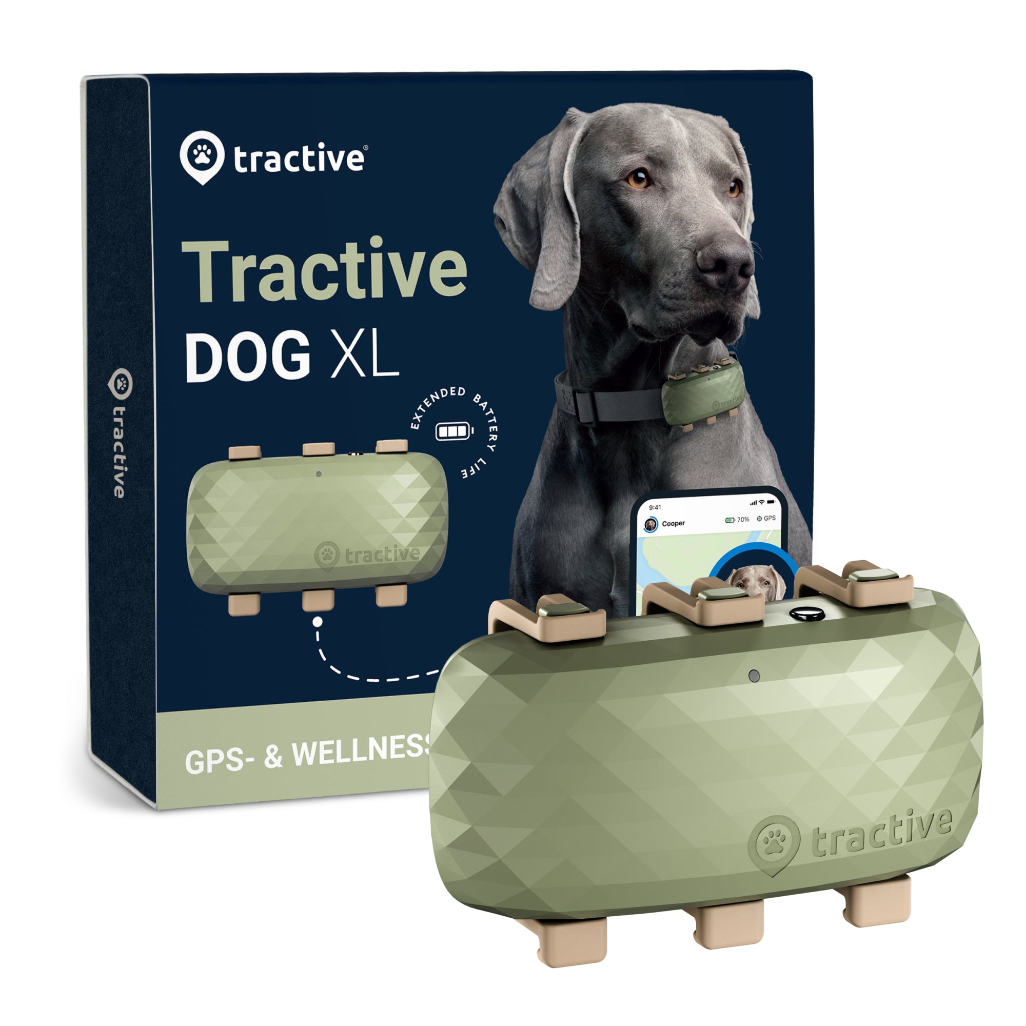 Tractive DOG XL - GPS Tracker Hund mit längerer Akkulaufzeit | EXKL. ABO